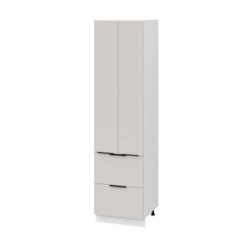 Пенал (премьер) П600Н-22Я Корпус: ЛДСП белый 16мм; фасад: фрезеровка Оливия, МДФ моно керамика 16 мм