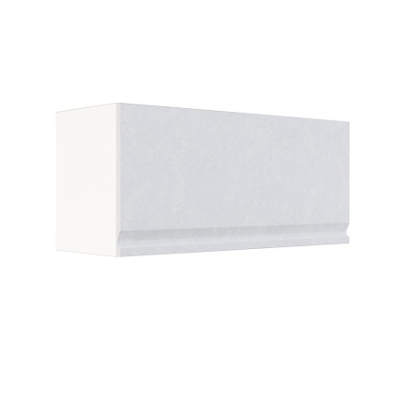 Шкаф верхний горизонтальный ШВГ 800 Корпус: ЛДСП белый 16мм; фасад: фрезеровка Бруклин, МДФ бетон белый 16мм