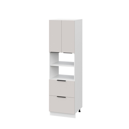 Пенал ПД600-22Я Корпус: ЛДСП белый 16мм; фасад: фрезеровка Оливия, МДФ моно керамика 16 мм