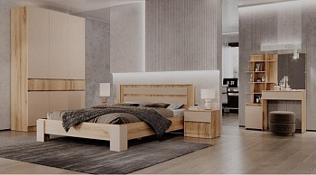 Модульная спальня Ленора Дуб вотан / Кашемир Модульная спальня Ленора Дуб вотан / Кашемир