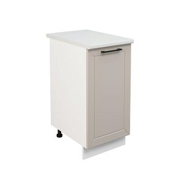 Шкаф нижний ШН 400 Корпус: ЛДСП белый 16мм; фасад: фрезеровка Кельн, МДФ софт бланж 16мм