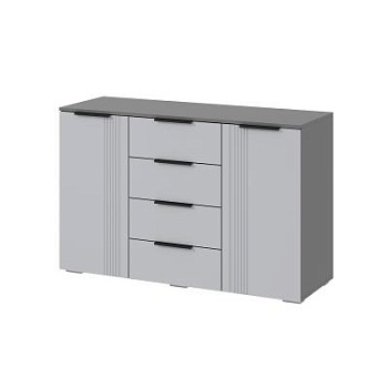 мс для спальни Альмерия КМ-1300 Серый графит / Бархат серый