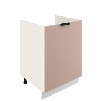 Шкаф нижний под мойку ШНМ 600-1 Корпус: ЛДСП белый 16мм; фасад: фрезеровка Норд, МДФ софт какао 16 мм