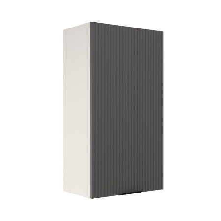 Шкаф верхний (премьер) ШВ 500Н Корпус: ЛДСП белый 16мм; фасад: фрезеровка Норд Line, МДФ софт смок 16 мм