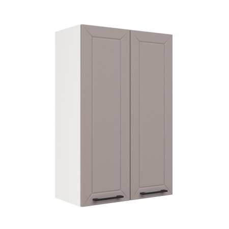 Шкаф верхний (премьер) ШВ 600Н Корпус: ЛДСП белый 16мм; фасад: фрезеровка Кельн, МДФ софт тоффи 16мм