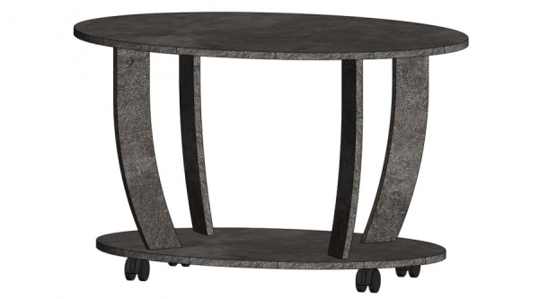 Стол журнальный овальный Цемент темный