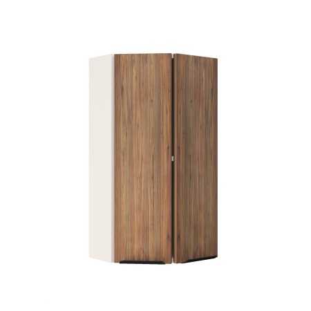 Шкаф верхний торцевой ШВТ 360 Корпус: ЛДСП белый 16мм; фасад: фрезеровка Норд, МДФ орех канадский 16 мм