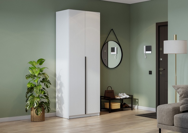 шкаф распашной Берген ПРО ШК-800 белое дерево/белое дерево