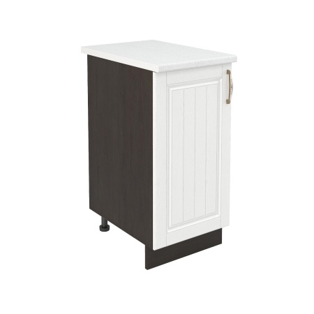 Шкаф нижний ШН 400 Корпус: ЛДСП венге 16мм; фасад: фрезеровка Лондон, МДФ дуб белый 16мм