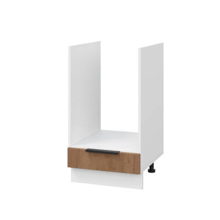 Шкаф нижний духовой ШНД 450 Корпус: ЛДСП белый 16мм; фасад: фрезеровка Оливия, ЛДСП дуб крафт табачный 16 мм