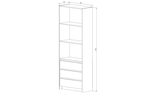 Бостон Стеллаж 3 ящика Анкор светлый / Венге