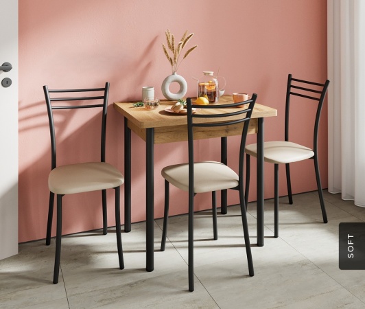 Стол ломберный Купер 780х580 (1160х780), раскладной, ЛДСП Вотан / Черный