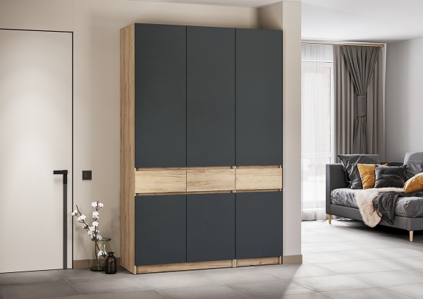 мс для прихожей Стоуби ШК-1500 дуб крафт золотой/серый графит