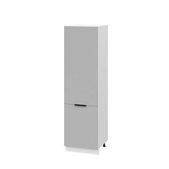 Пенал П600-11 Корпус: ЛДСП белый 16мм; фасад: фрезеровка Оливия, ЛДСП серый софт 16 мм