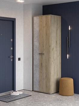 мс для прихожей Бостон ШК-600 дуб крафт серый/бетонный камень NEW