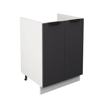 Шкаф нижний под мойку ШНМ 600 Корпус: ЛДСП белый 16мм; фасад: фрезеровка Норд Line, МДФ софт смок 16 мм Шкаф нижний под мойку ШНМ 600 Корпус: ЛДСП белый 16мм; фасад: фрезеровка Норд Line, МДФ софт смок 16 мм