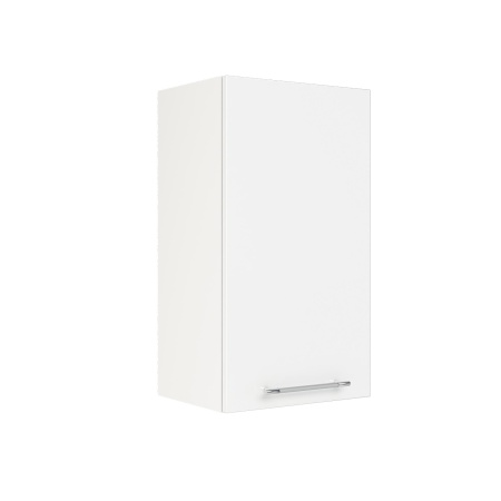 Шкаф верхний ШВ 400 Корпус: ЛДСП белый 16мм; фасад: фрезеровка Олива, МДФ глянец белый 16 мм