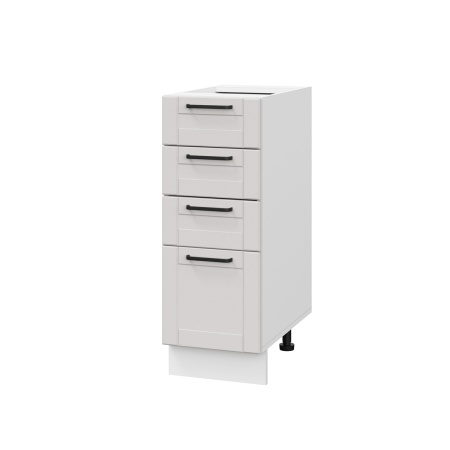 Шкаф нижний с ящиками ШНЯ 300 Корпус: ЛДСП белый 16мм; фасад: фрезеровка Диада, МДФ лофт крем 16 мм