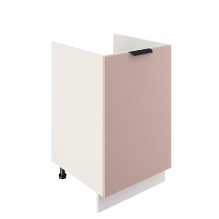 Шкаф нижний под мойку ШНМ 500 Корпус: ЛДСП белый 16мм; фасад: фрезеровка Норд, МДФ софт какао 16 мм