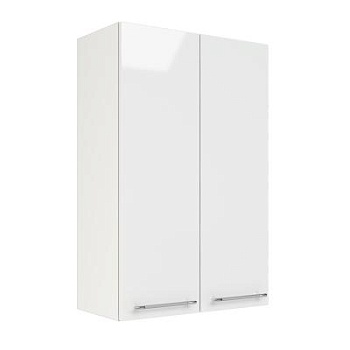 Шкаф верхний (премьер) ШВ 600Н Корпус: ЛДСП белый 16мм; фасад: фрезеровка Олива, МДФ глянец белый 16мм