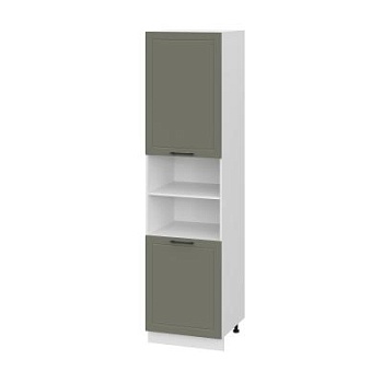 Пенал (премьер) ПД600Н-11 Корпус: ЛДСП белый 16мм; фасад: фрезеровка Кельн, МДФ софт лайт хаки 16 мм