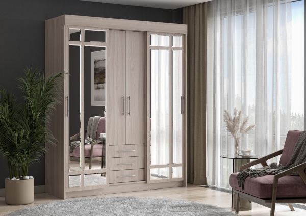 шкаф-купе Фортуна Ясень Шимо светлый / Ясень Шимо светлый