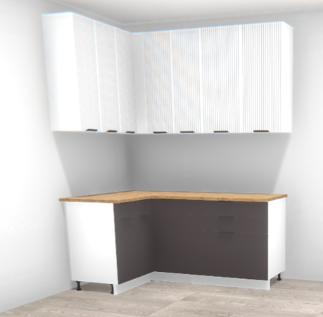 Кухня угловая Норд Софт Line даймонд / Софт смок 1,2*1,8  м