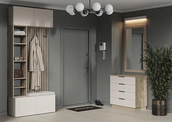 Модульная прихожая БОХО Дуб Крафт серый / Кашемир (ЛДСП)