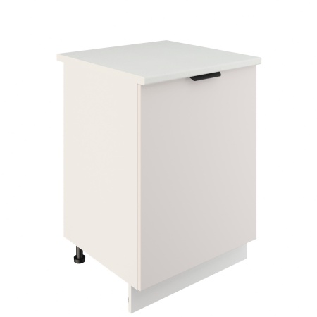 Шкаф нижний ШН 600-1 Корпус: ЛДСП белый 16мм; фасад: фрезеровка Норд, МДФ софт даймонд 16 мм