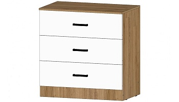 Комод 3 ящика Дуб вотан / Белый