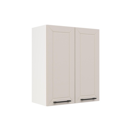 Шкаф верхний ШВ 600 Корпус: ЛДСП белый 16мм; фасад: фрезеровка Кельн, МДФ софт бланж 16мм