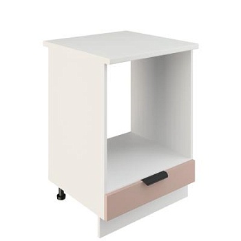 Шкаф нижний духовой ШНД 600 Корпус: ЛДСП белый 16мм; фасад: фрезеровка Норд, МДФ софт какао 16 мм