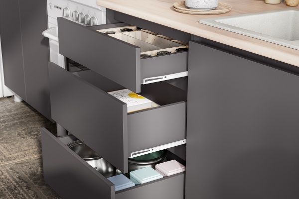 Кухонный гарнитур "Денвер" 2,0м Графит серый/Дуб Сонома