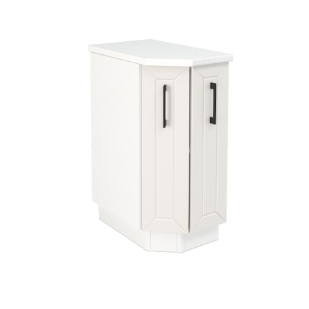 Шкаф нижний торцевой ШНТ 360 Корпус: ЛДСП белый 16мм; фасад: фрезеровка Кельн, МДФ софт айвори 16 мм