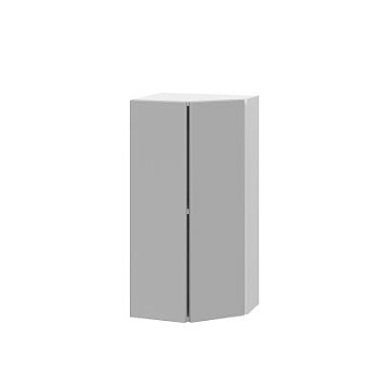 Шкаф верхний торцевой ШВТ 360 Корпус: ЛДСП белый 16мм; фасад: фрезеровка Оливия, ЛДСП серый софт 16 мм