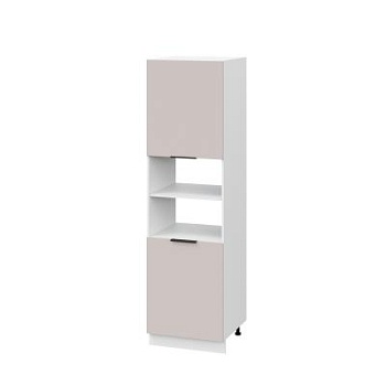 Пенал ПД600-11 Корпус: ЛДСП белый 16мм; фасад: фрезеровка Оливия, МДФ сиена тауп 16 мм