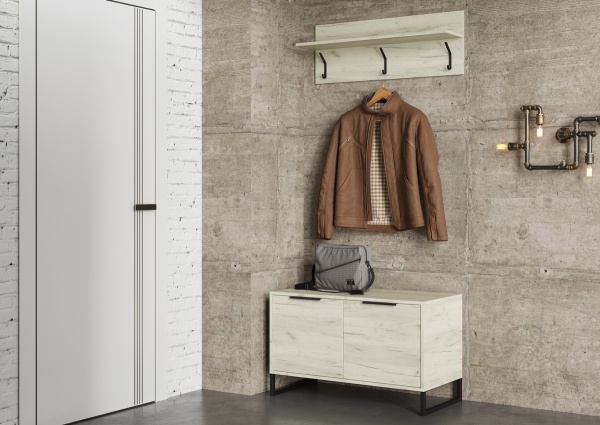 ЛОФТ Прихожая Дуб крафт белый / Дуб Крафт белый