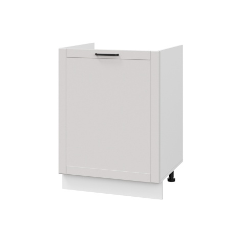 Шкаф нижний под мойку ШНМ 600-1 Корпус: ЛДСП белый 16мм; фасад: фрезеровка Диада, МДФ лофт крем 16 мм