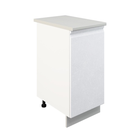 Шкаф нижний ШН 400 Корпус: ЛДСП белый 16мм; фасад: фрезеровка Бруклин, МДФ бетон белый 16мм Шкаф нижний ШН 400 Корпус: ЛДСП белый 16мм; фасад: фрезеровка Бруклин, МДФ бетон белый 16мм