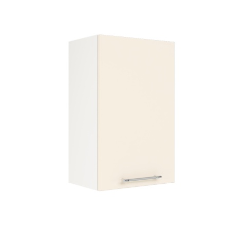 Шкаф верхний ШВ 450 Корпус: ЛДСП белый 16мм; фасад: фрезеровка Олива, МДФ глянец ваниль 16мм