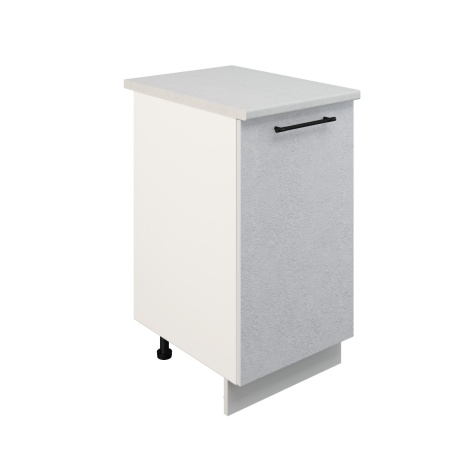 Шкаф нижний ШН 450 Корпус: ЛДСП белый 16мм; фасад: фрезеровка Нувель, МДФ бетон белый 16мм