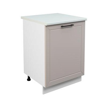 Шкаф нижний ШН 600-1 Корпус: ЛДСП белый 16мм; фасад: фрезеровка Кельн, МДФ софт бланж 16мм