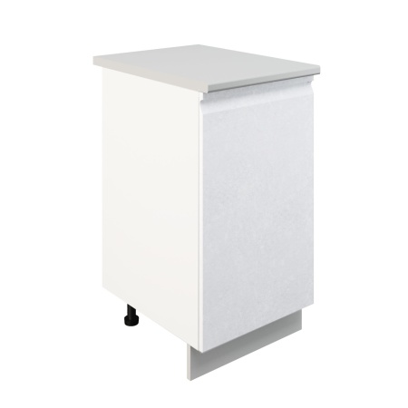 Шкаф нижний ШН 450 Корпус: ЛДСП белый 16мм; фасад: фрезеровка Бруклин, МДФ бетон белый 16мм