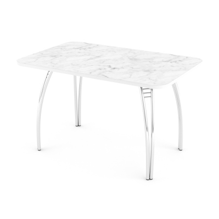 Стол Паук раздвижной В1, пластик Мрамор белый / Хром