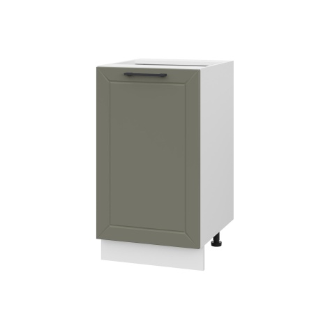 Шкаф нижний ШН 450 Корпус: ЛДСП белый 16мм; фасад: фрезеровка Кельн, МДФ софт лайт хаки 16 мм