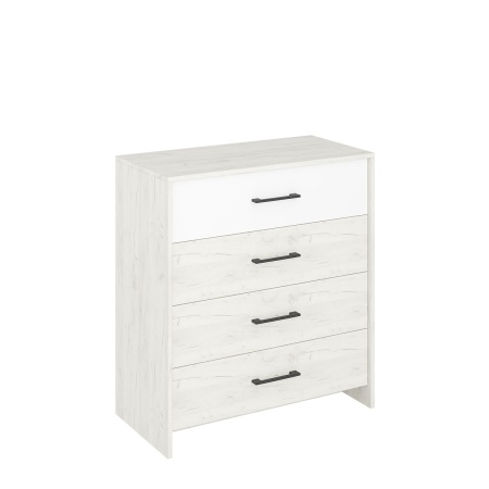 мс для спальни Дублин КМ4Я-800 дуб крафт белый/белый+дуб крафт белый