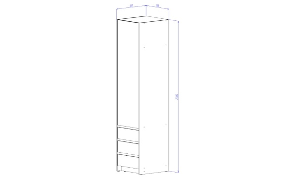 Бостон Пенал 3 ящика Анкор светлый / Венге