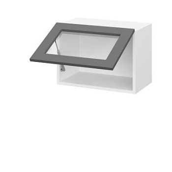 Шкаф верхний горизонтальный со стеклом ШВГС 500 Барселона белый массив (МДФ 16мм МС София)