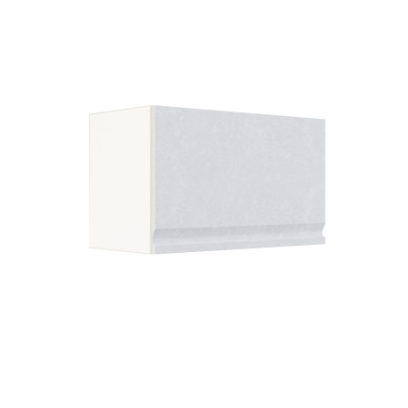 Шкаф верхний горизонтальный ШВГ 600 Корпус: ЛДСП белый 16мм; фасад: фрезеровка Бруклин, МДФ бетон белый 16мм