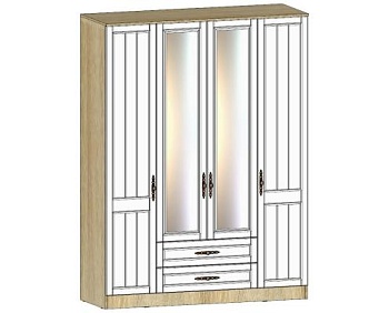 Шкаф 4-х створчатый Виктория Дуб Сонома / Белое дерево Шкаф 4-х створчатый Виктория Дуб Сонома / Белое дерево